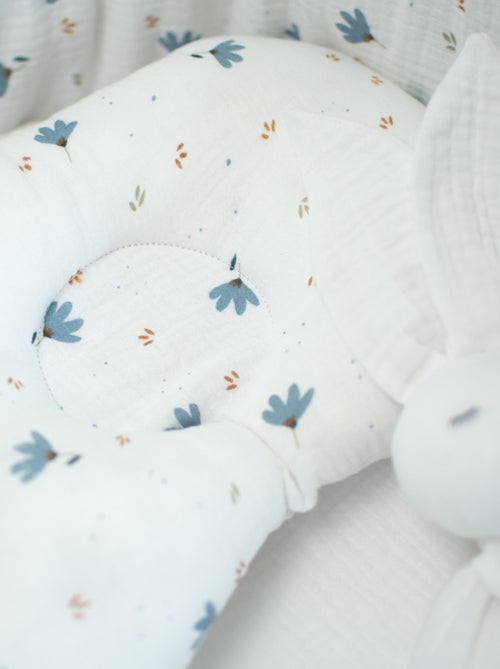 SEVIRA KIDS | Coussin cale-tête ergonomique en gaze de coton Bleuet - Kiabi