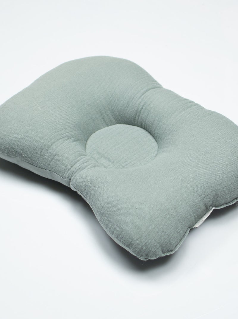 SEVIRA KIDS | Coussin cale-tête ergonomique en gaze de coton Jeanne Vert d'eau - Kiabi