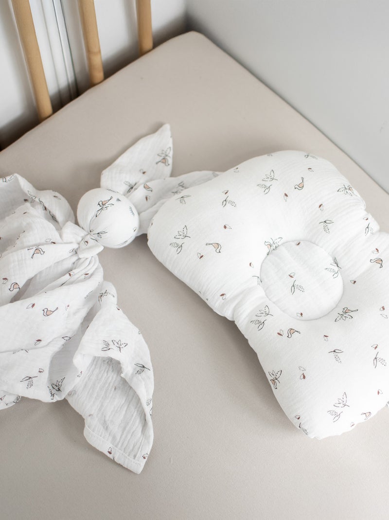 SEVIRA KIDS | Coussin cale-tête ergonomique en gaze de coton Melody Blanc - Kiabi