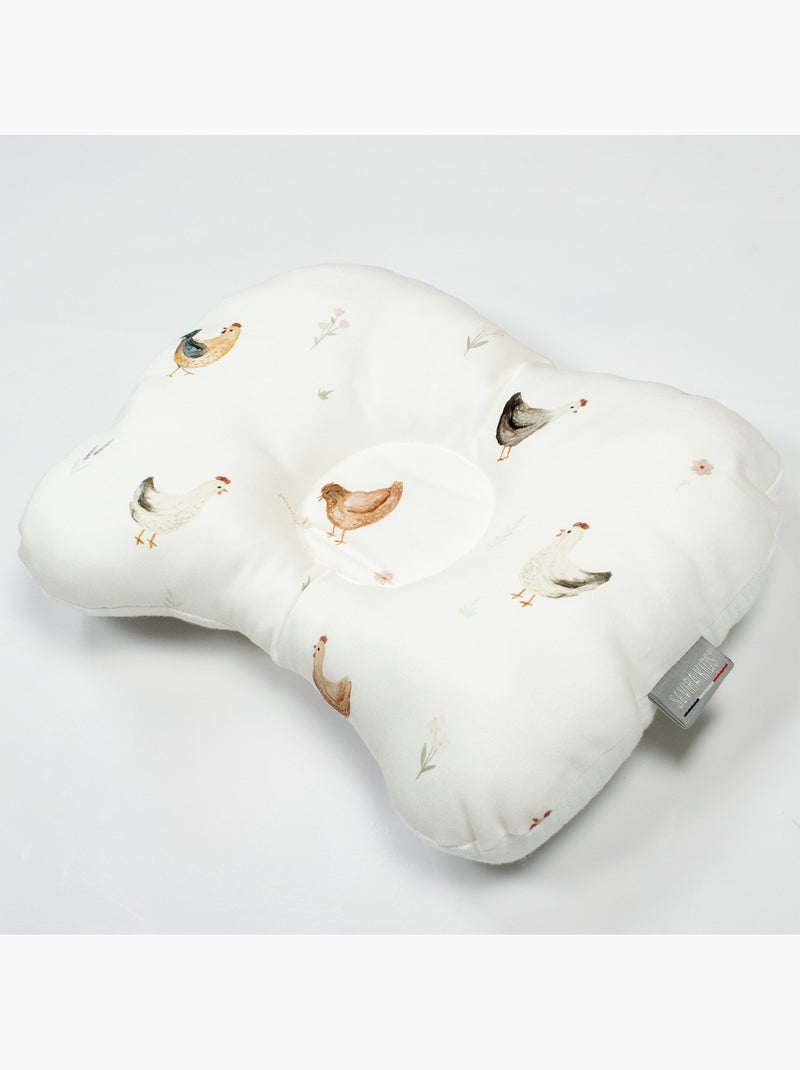 SEVIRA KIDS | Coussin cale-tête ergonomique en satin de coton GALLINA Ecru - Kiabi