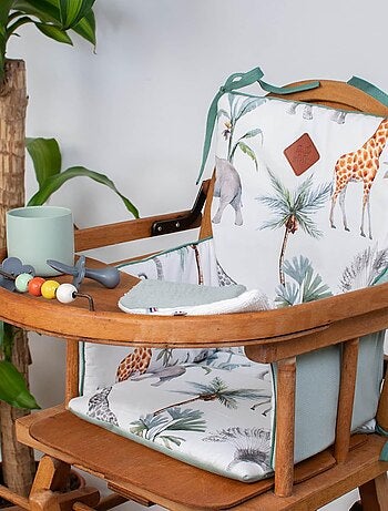 SEVIRA KIDS | Coussin de chaise haute réversible Safari