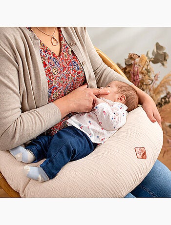 Sevira kids | coussin de grossesse et allaitement déhoussable en gaze de coton