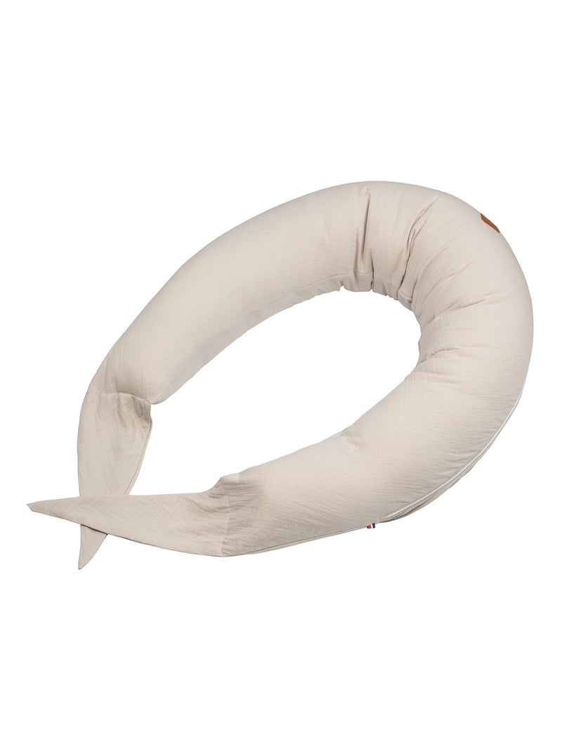 SEVIRA KIDS | Coussin de maternité et d'allaitement + housse en gaze de coton Beige - Kiabi
