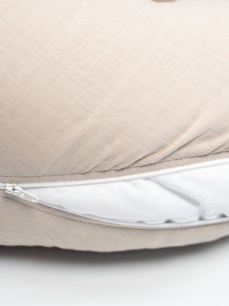 SEVIRA KIDS | Coussin de maternité et d'allaitement + housse en gaze de coton Beige - Kiabi