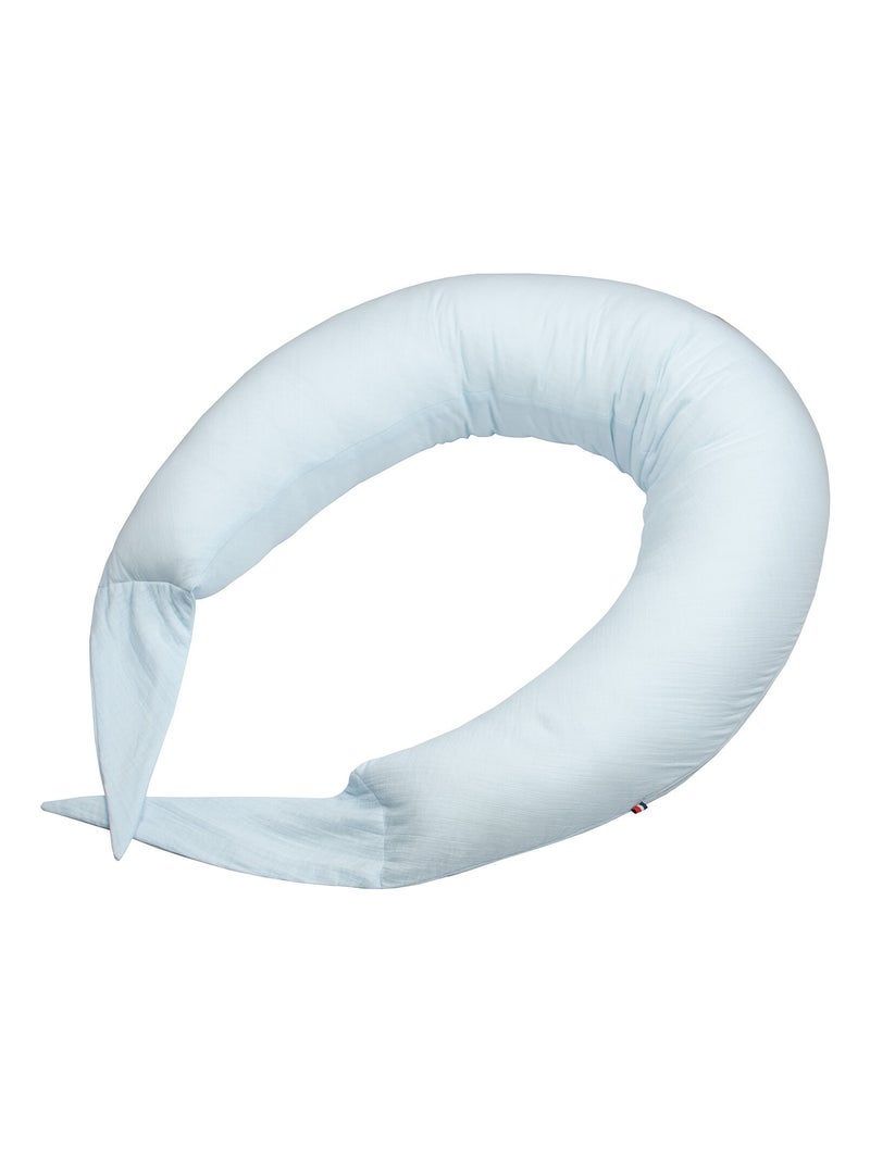 SEVIRA KIDS | Coussin de maternité et d'allaitement + housse en gaze de coton Bleu - Kiabi