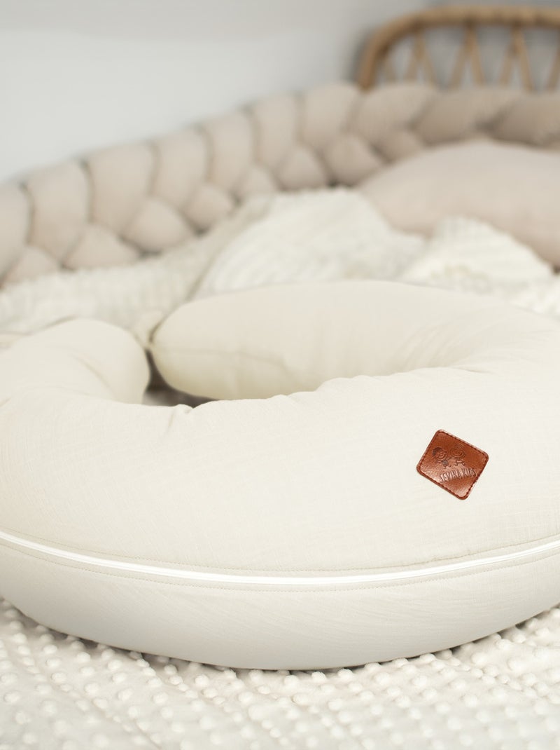 SEVIRA KIDS | Coussin de maternité et d'allaitement + housse en gaze de coton Ecru - Kiabi