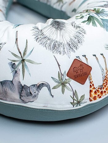 SEVIRA KIDS | Coussin de maternité et d'allaitement + housse Safari
