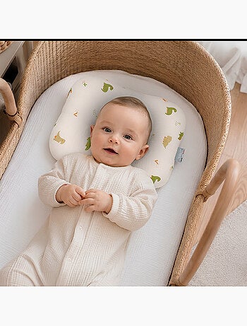 Sevira kids | coussin ergonomique bébé en gaze de coton dino