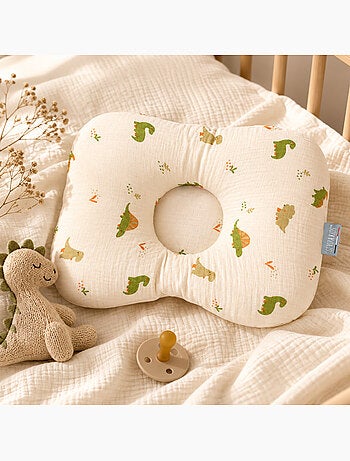 Sevira kids | coussin ergonomique bébé en gaze de coton dino