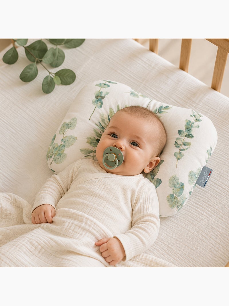 Sevira kids | coussin ergonomique bébé en gaze de coton eucalyptus Gris - Kiabi