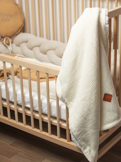 SEVIRA KIDS | Couverture en gaze de coton et sherpa Jeanne - Kiabi