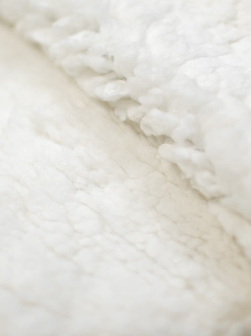 SEVIRA KIDS | Couverture en gaze de coton et sherpa Jeanne Ecru - Kiabi