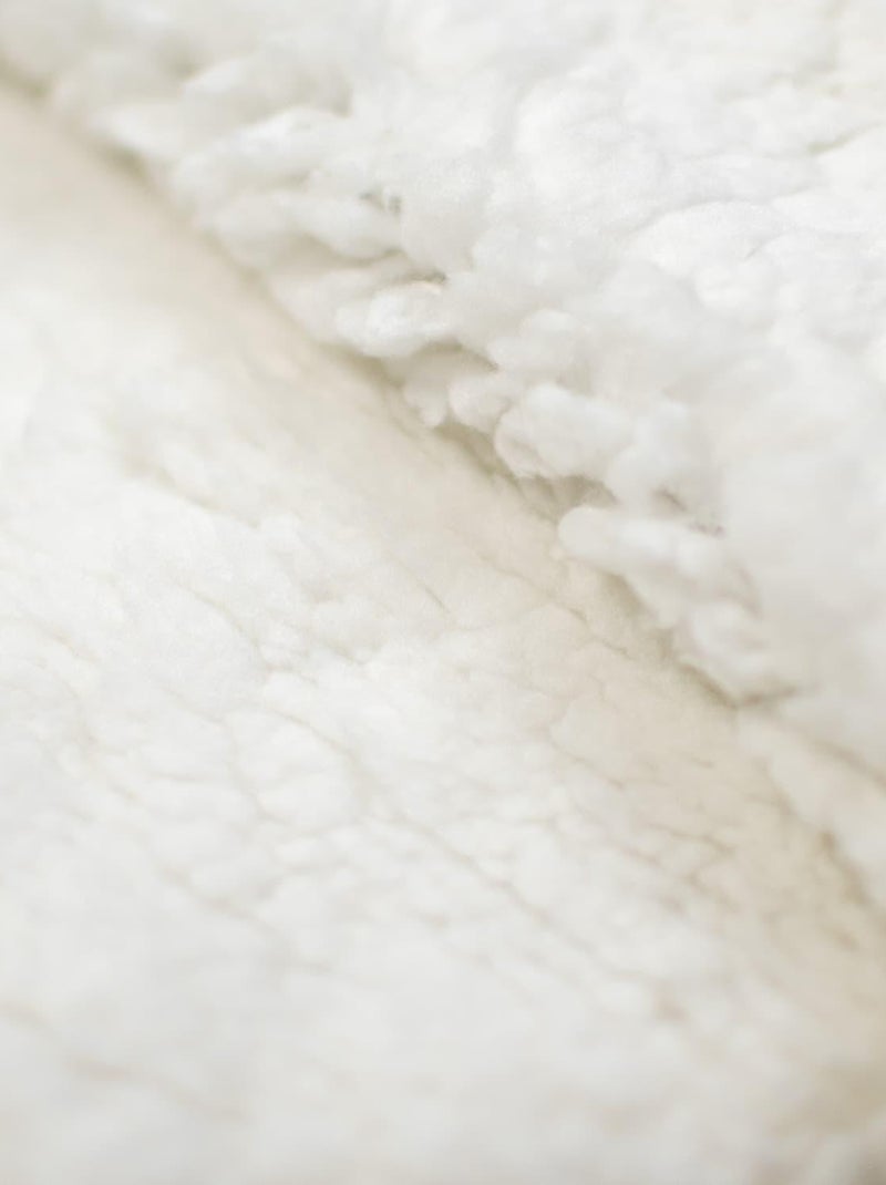 SEVIRA KIDS | Couverture en gaze de coton et sherpa Jeanne Gris - Kiabi
