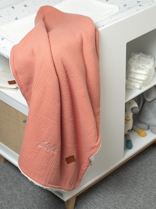 SEVIRA KIDS | Couverture en gaze de coton et sherpa Jeanne - Kiabi