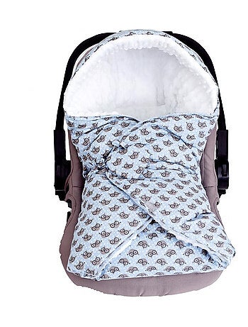 SEVIRA KIDS | Couverture enveloppante nid d'ange bébé réversible en coton minky ELI