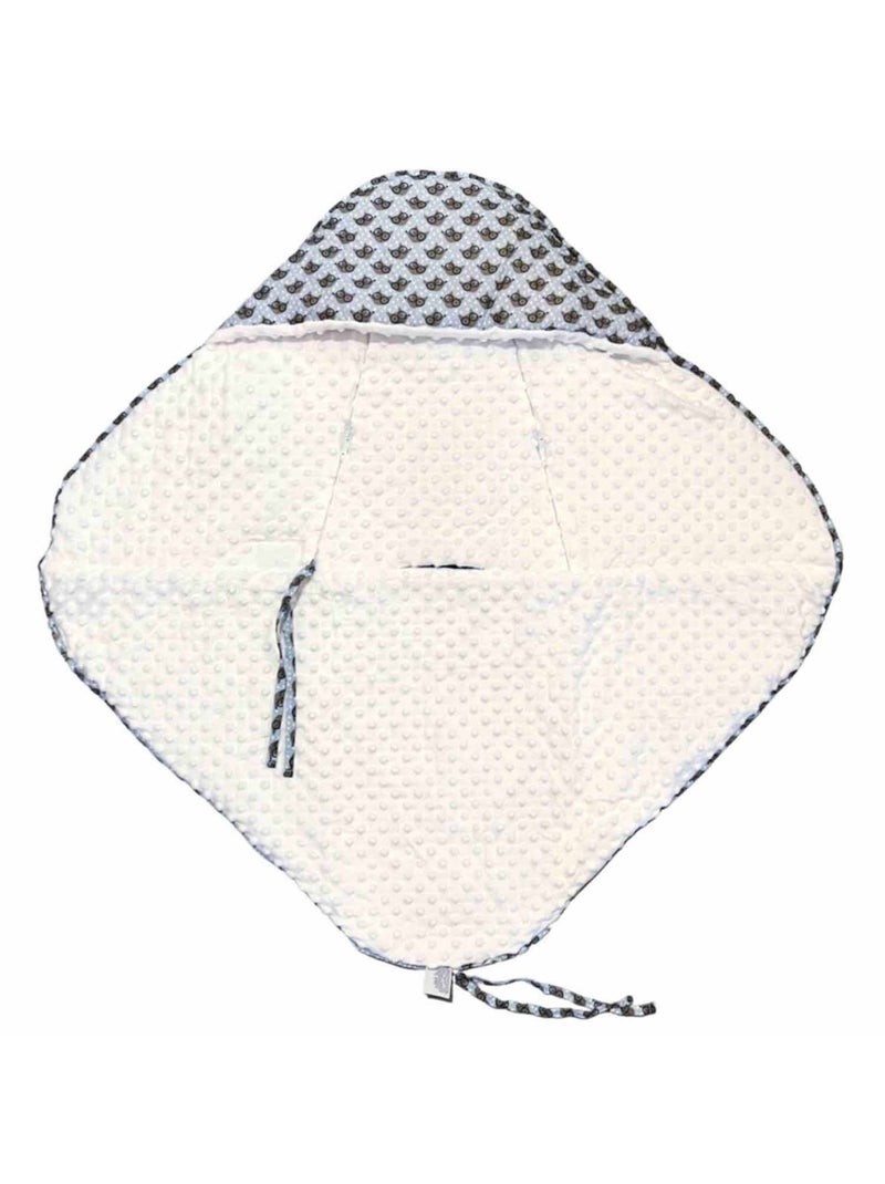 SEVIRA KIDS | Couverture enveloppante nid d'ange bébé réversible en coton minky ELI Bleu - Kiabi