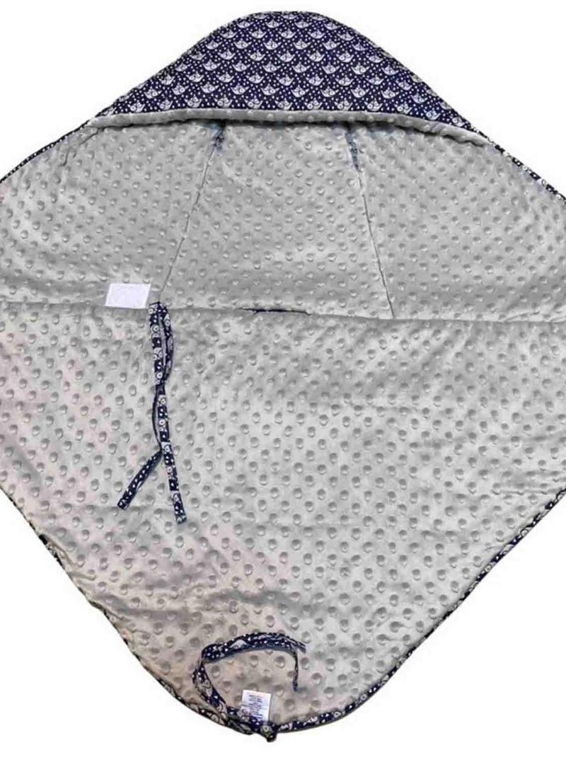 SEVIRA KIDS | Couverture enveloppante nid d'ange bébé réversible en coton minky ELI Bleu - Kiabi