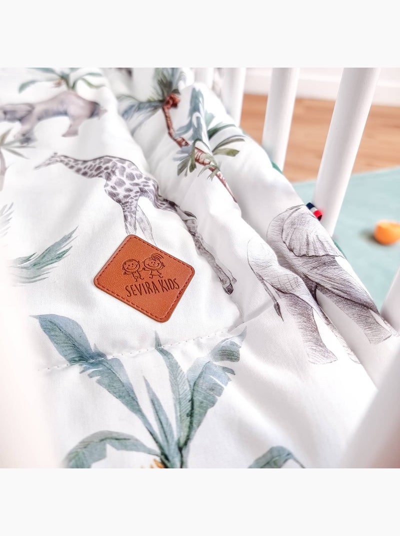 SEVIRA KIDS | Couverture légère en minky Safari Gris - Kiabi