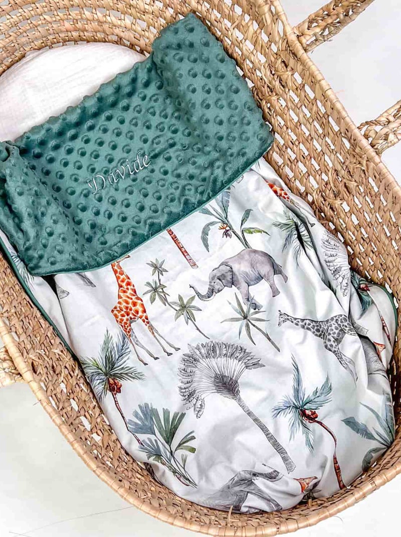 SEVIRA KIDS | Couverture légère en minky Safari Vert - Kiabi