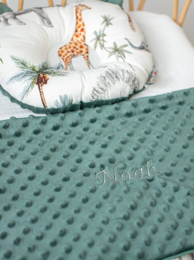SEVIRA KIDS | Couverture légère en minky Safari Vert - Kiabi