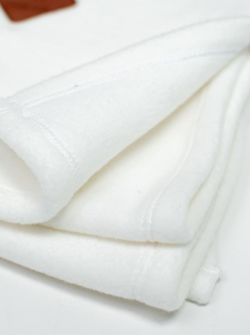 SEVIRA KIDS | Couverture polaire 100% coton ultra-doux Ecru - Kiabi