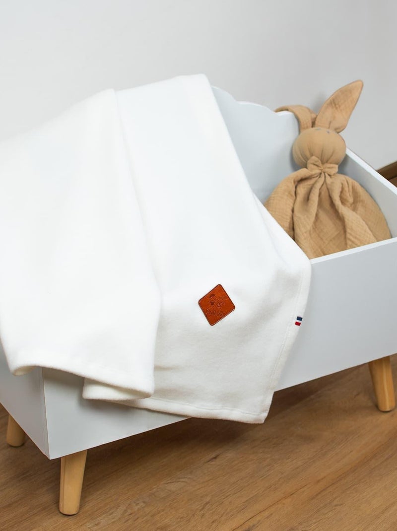 SEVIRA KIDS | Couverture polaire 100% coton ultra-doux Ecru - Kiabi