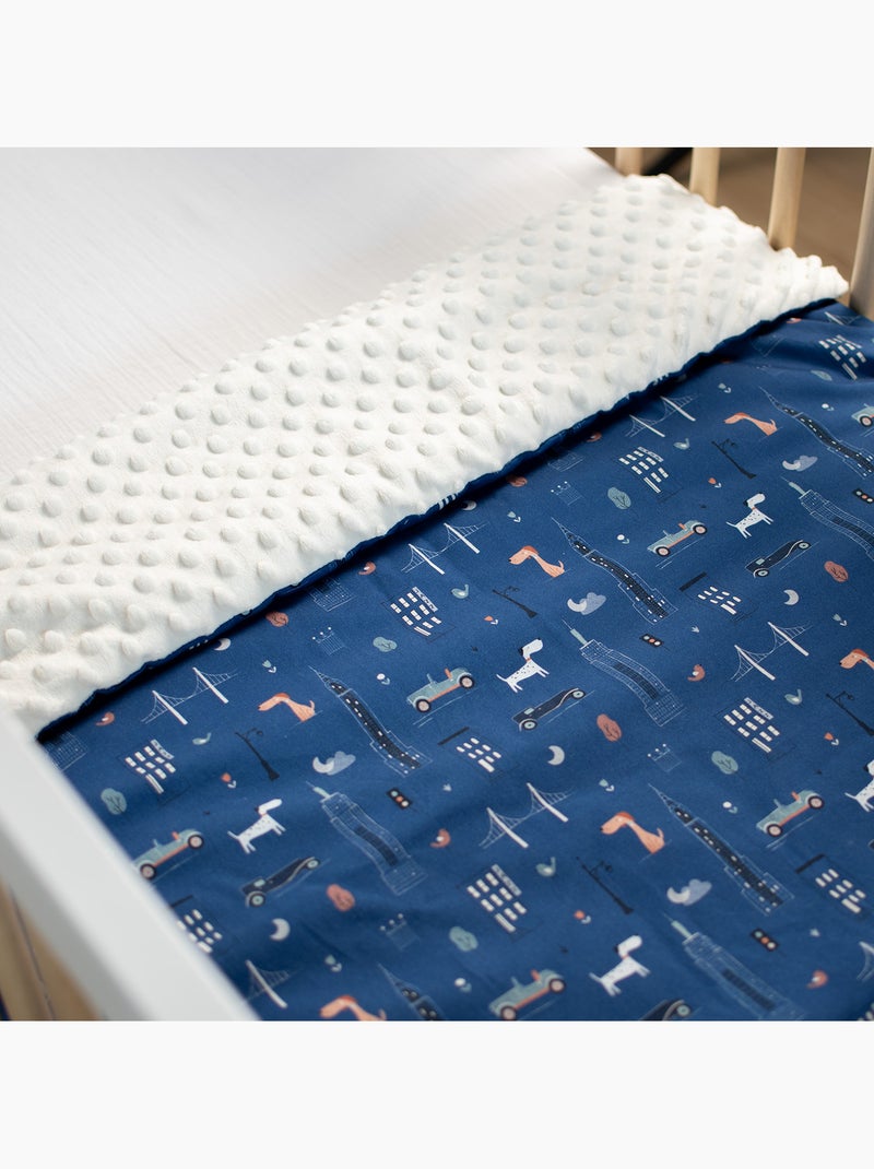 SEVIRA KIDS | Couverture réversible en minky New York Bleu - Kiabi