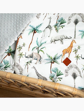 SEVIRA KIDS | Couverture réversible en minky Safari