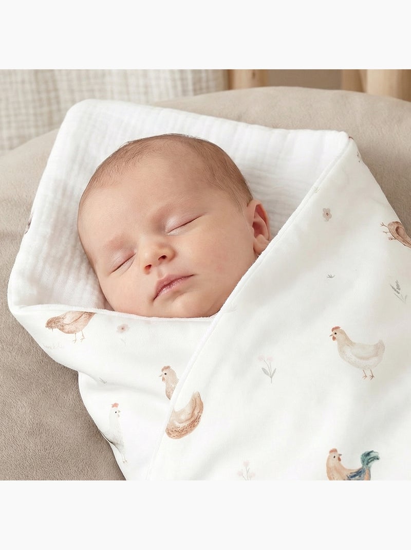 SEVIRA KIDS | Couverture réversible en satin de coton GALLINA Ecru - Kiabi