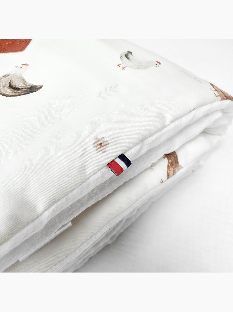 SEVIRA KIDS | Couverture réversible en satin de coton GALLINA Ecru - Kiabi