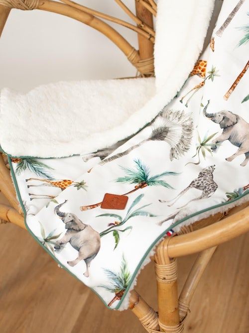 SEVIRA KIDS | Couverture réversible en sherpa Safari - Kiabi