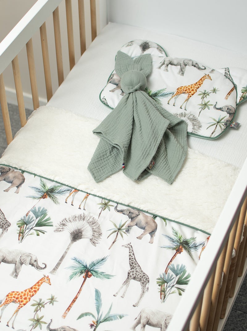 SEVIRA KIDS | Couverture réversible en sherpa Safari Blanc - Kiabi