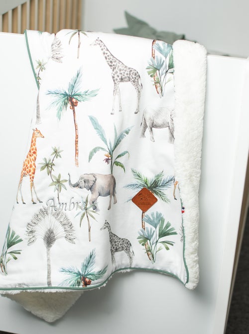 SEVIRA KIDS | Couverture réversible en sherpa Safari - Kiabi