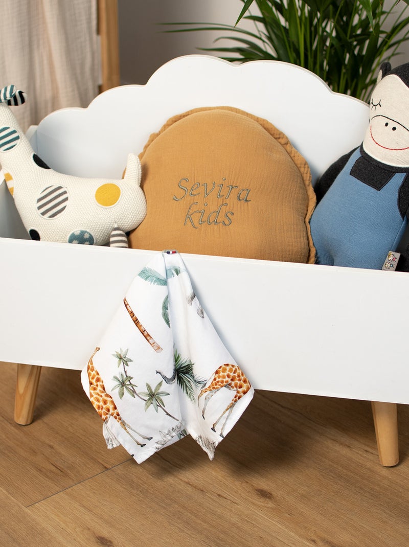 SEVIRA KIDS | Doudou lange attache tétine en coton Safari Vert d'eau - Kiabi