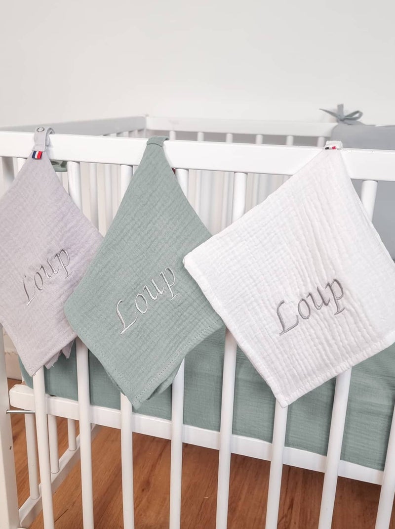 SEVIRA KIDS | Doudou lange attache tétine en gaze de coton Bleuet Bleu - Kiabi
