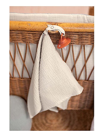 SEVIRA KIDS | Doudou lange attache tétine en gaze de coton Jeanne