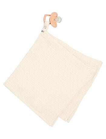 SEVIRA KIDS | Doudou lange attache tétine en gaze de coton Jeanne
