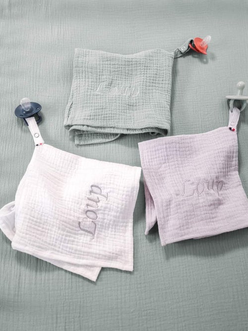 SEVIRA KIDS | Doudou lange attache tétine en gaze de coton Jeanne - Kiabi SEVIRA KIDS | Doudou lange attache tétine en gaze de coton Jeanne - Kiabi