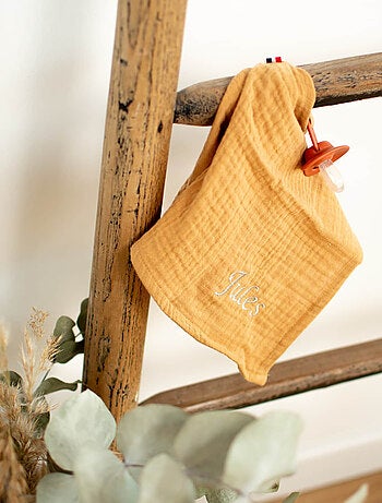 SEVIRA KIDS | Doudou lange attache tétine en gaze de coton Jeanne