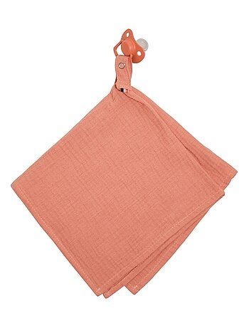 SEVIRA KIDS | Doudou lange attache tétine en gaze de coton Jeanne