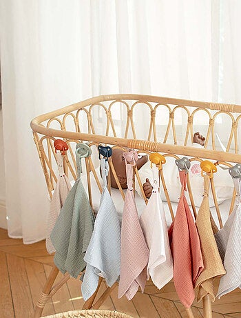 SEVIRA KIDS | Doudou lange attache tétine en gaze de coton Jeanne