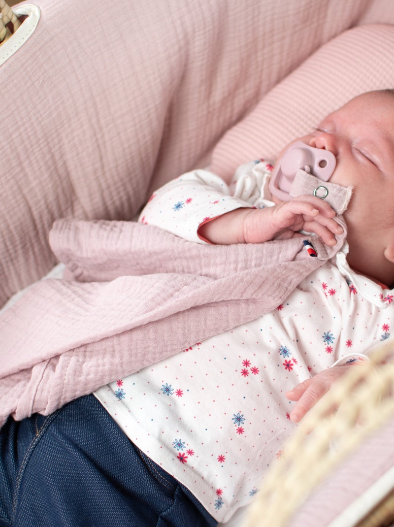SEVIRA KIDS | Doudou lange attache tétine en gaze de coton Jeanne Rose - Kiabi