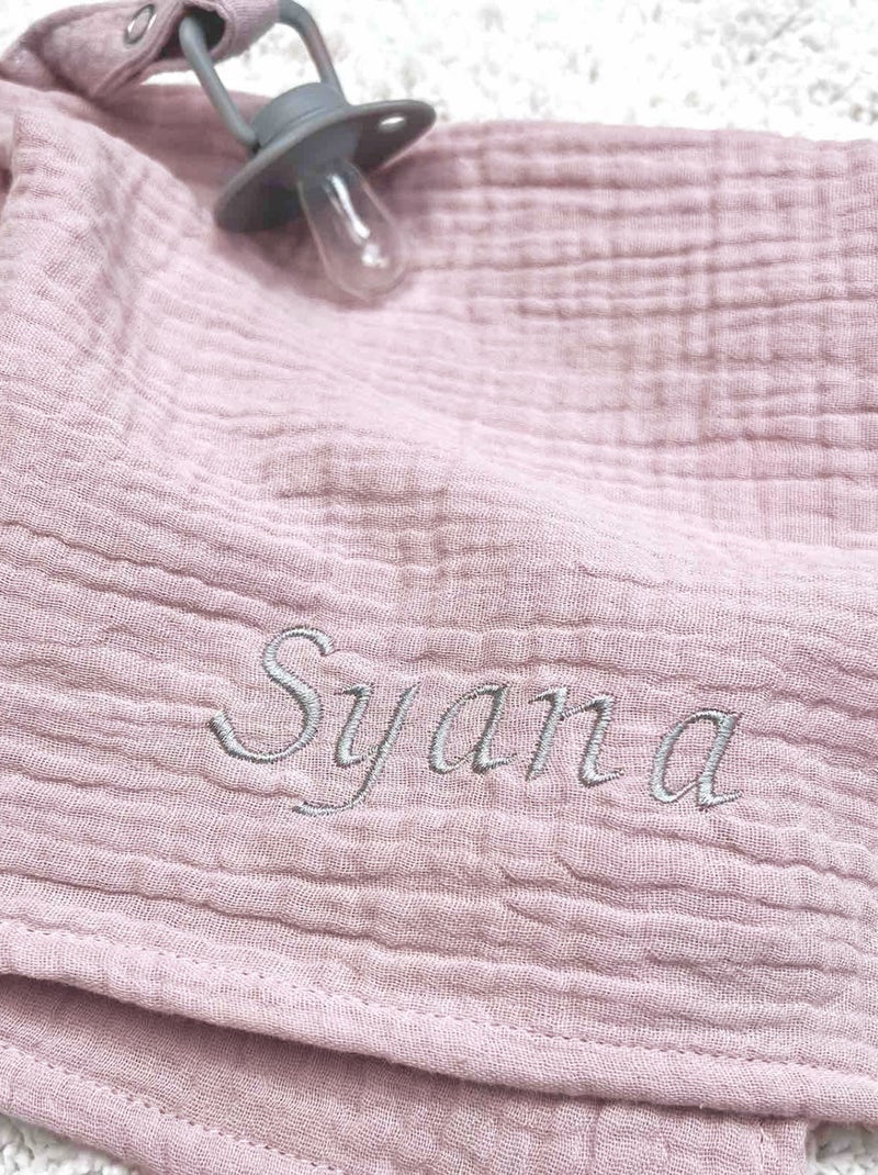 SEVIRA KIDS | Doudou lange attache tétine en gaze de coton Jeanne Rose - Kiabi