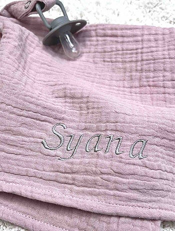 SEVIRA KIDS | Doudou lange attache tétine en gaze de coton Melody