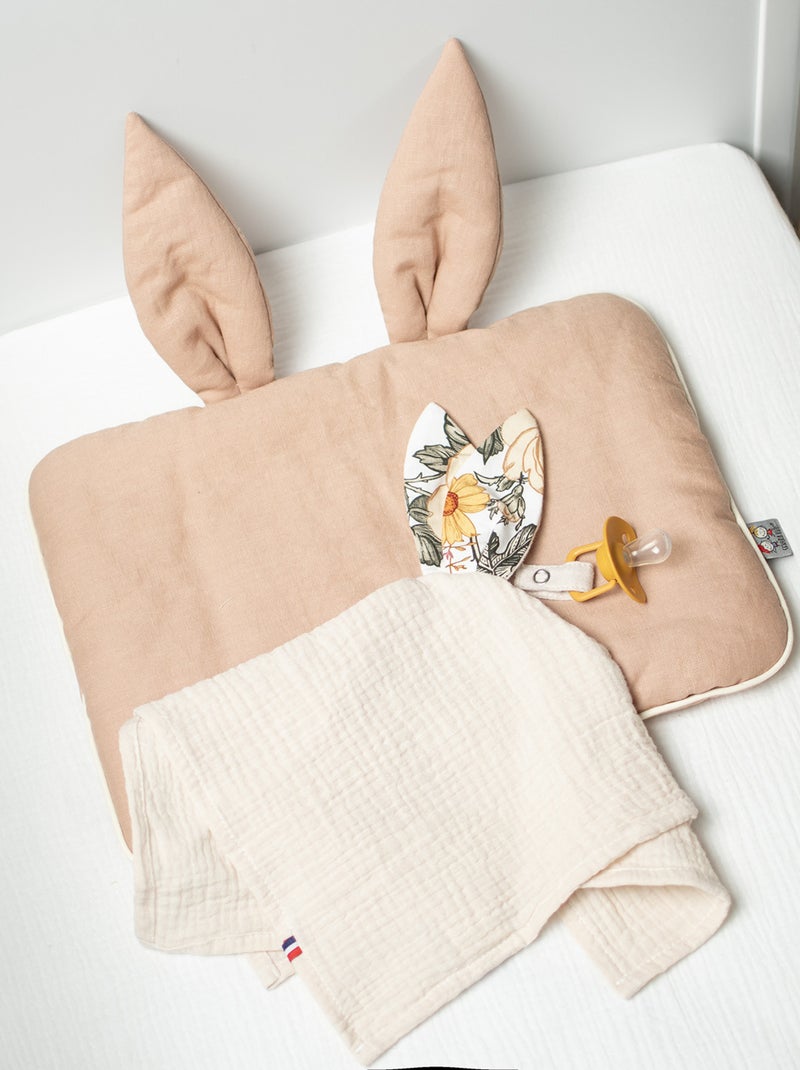 SEVIRA KIDS | Doudou lapin attache tétine en gaze de coton Néo Vintage Beige - Kiabi