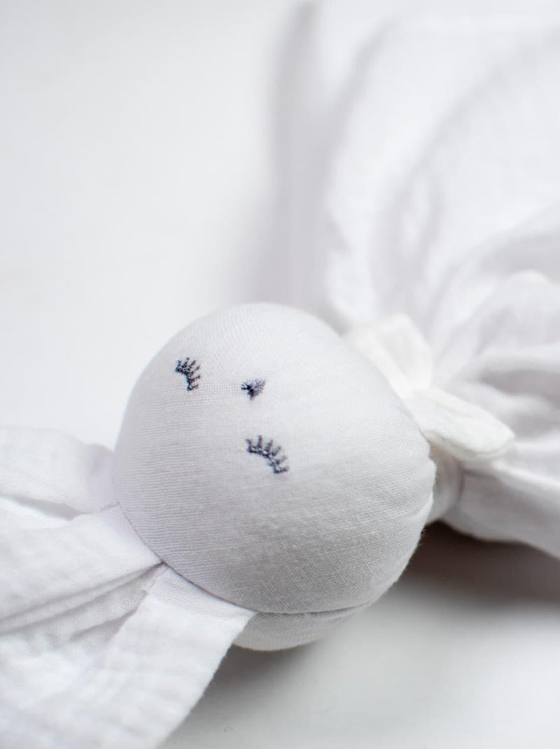 SEVIRA KIDS | Doudou Lapin  en gaze de coton Jeanne Blanc - Kiabi