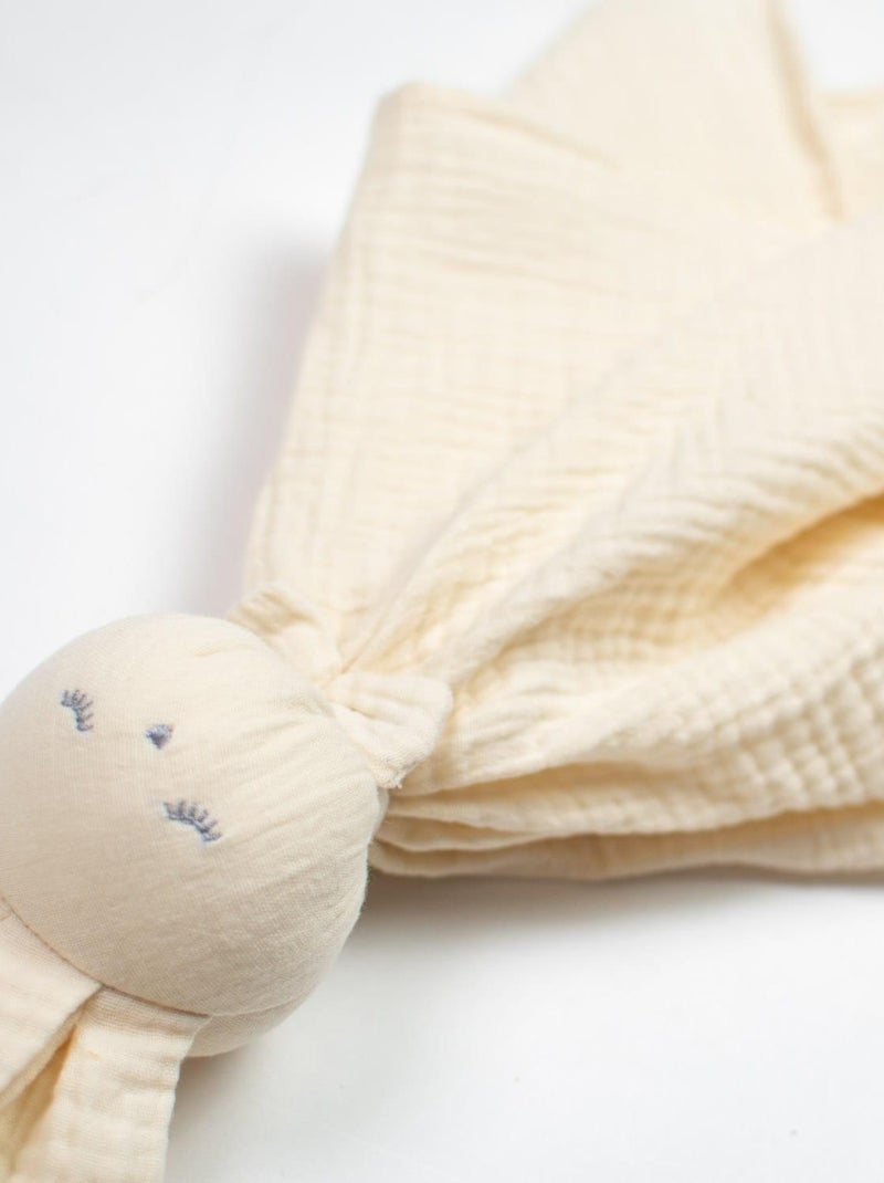 SEVIRA KIDS | Doudou Lapin  en gaze de coton Jeanne Ecru - Kiabi