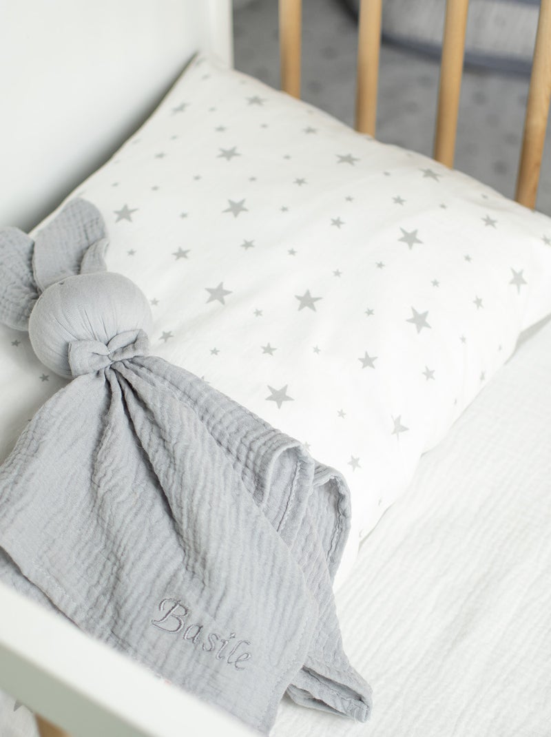 SEVIRA KIDS | Doudou Lapin  en gaze de coton Jeanne Gris - Kiabi