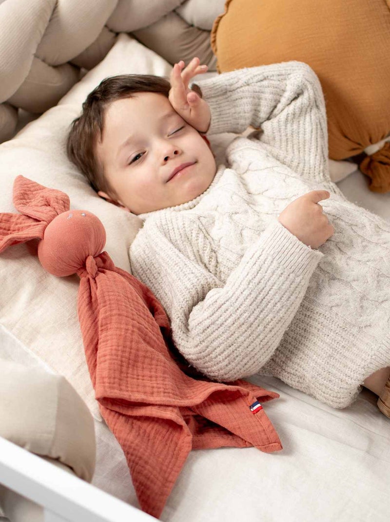SEVIRA KIDS | Doudou Lapin  en gaze de coton Jeanne Marron - Kiabi