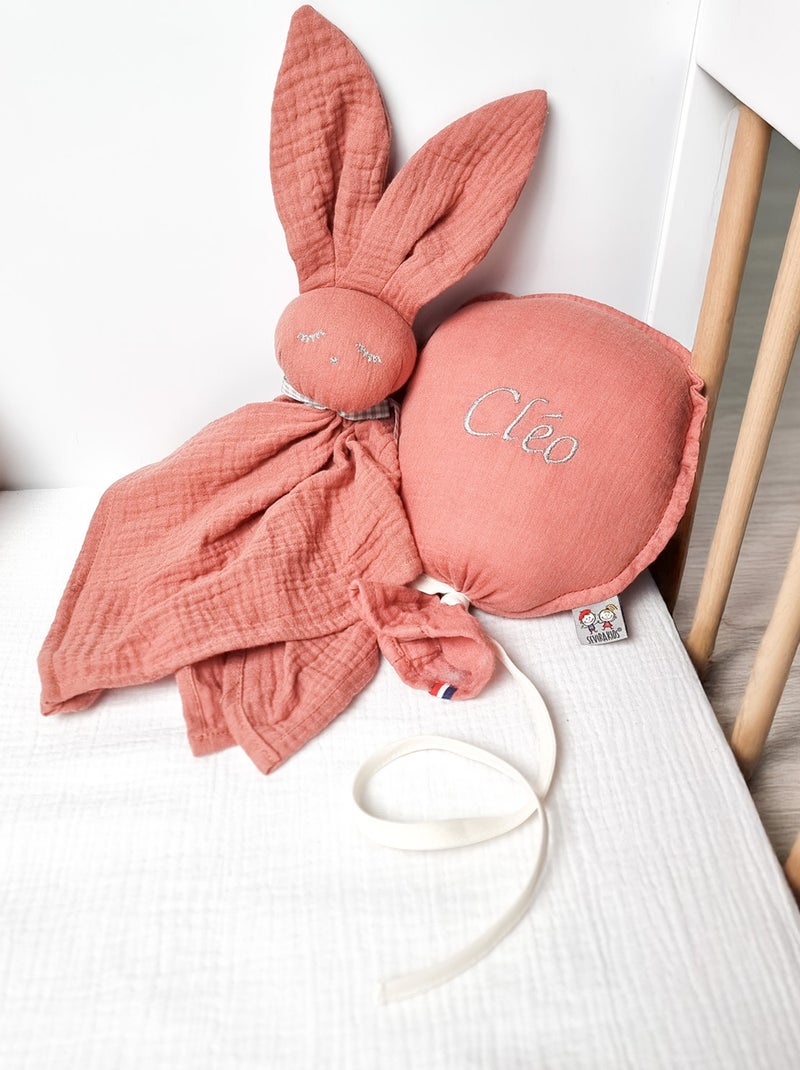 SEVIRA KIDS | Doudou Lapin  en gaze de coton Jeanne Marron - Kiabi